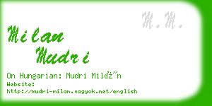 milan mudri business card